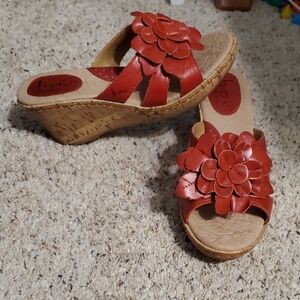 b.o.c. Wedge Sandals with Floral Accents